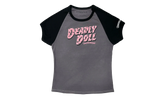 Deadly Doll Vine Heart Cropped T-Shirt "Grey / Pink" CHRM1091