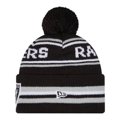 Raiders Knit Classic Stripe Pom Beanie
