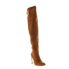 BCBG Max Azria Bea Stretch Kidsuede Womens Brown Over The Knee Boots