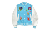 Embroidered Faces Varsity Jacket "YK - Blue" 1AB8H8