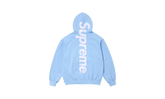 SATIN APPLIQUÉ HOODED SWEATSHIRT "FW24 - Light Blue" SU528