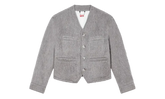 Hairy Collarless Jacket "Pale Grey" FF65VE1169PE93
