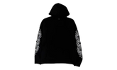 Cashmere Embroidered Floral Sleeve Pullover Hoodie "Black" CHRM1012