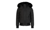 Ladriere Shearling Trim Bomber Jacket "Black / Black" M39LB015 BLK W BLK