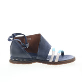 Merv A46005-101-0005 Womens Blue Leather Wedges Sandals Shoes