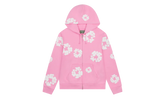 The Cotton Wreath Zip Hooded Sweatshirt "Pink" DT330