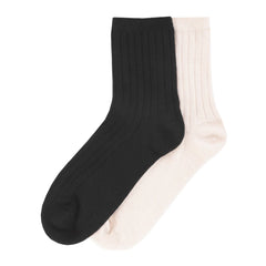 2 Pack Medium Ribbed Demi Crew