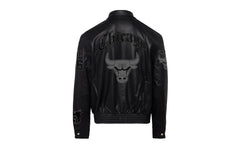 Chicago Bulls Leather Old English Varsity Jacket "Black" NBA CHI BUL 102
