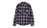 Black And White Shadow Plaid Shirt "Black and Lavender" AMR XTPS 0225