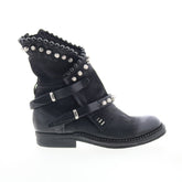 Vianne Womens Black Leather Zipper Casual Dress Boots