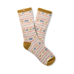 Women's Leslie Graphic Crew Sock Ochre Green Multi UGGisle