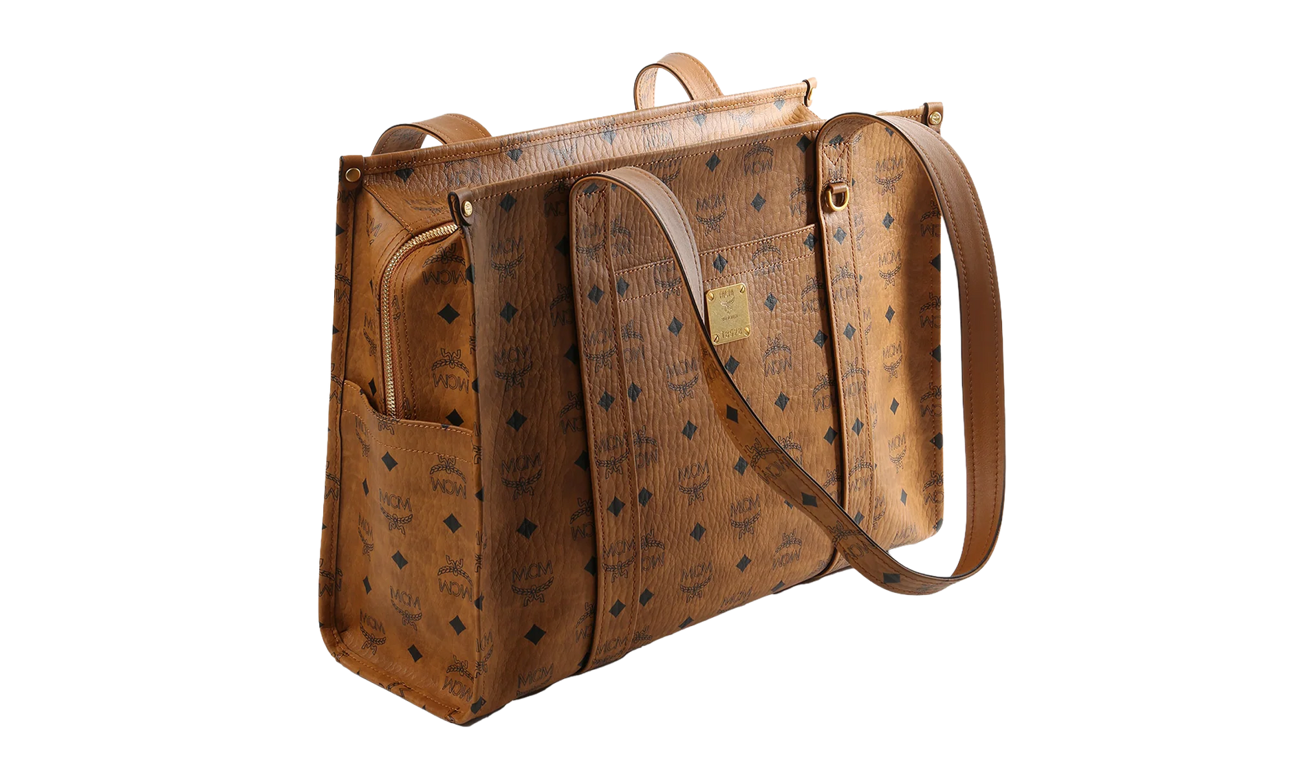 Large Aren Tote in Visetos "Cognac" MWTFATA02CO001