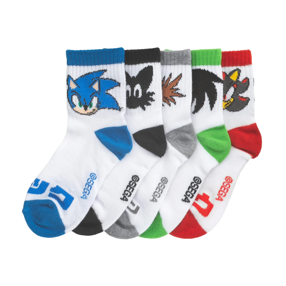 5 Pack Kids Sonic Ribbed Crew
