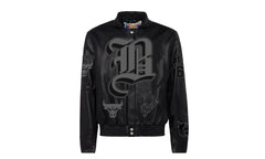 Chicago Bulls Leather Old English Varsity Jacket "Black" NBA CHI BUL 102