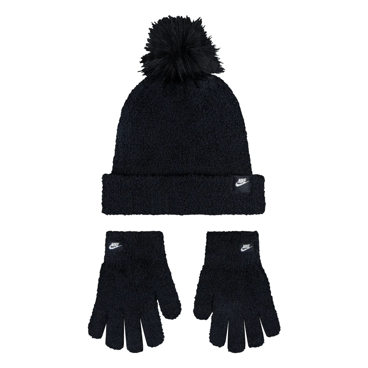 Youth Plush Pom Beanie & Glove Set