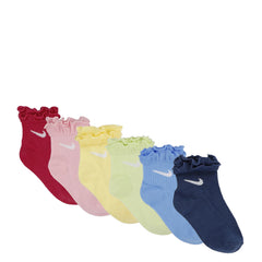 6 Pack X-Small Ruffle Ankle Sock