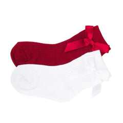 2 Pack Satin Bow Dress Sock