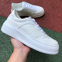 GG Embossed White Leather (Women's)